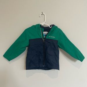 Columbia Toddler Rain Jacket - 2T, Green/Navy